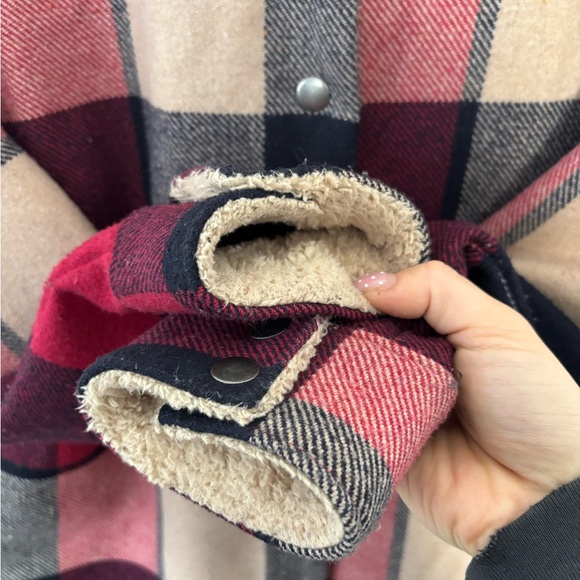 Orb Red and Beige Lined Plaid Coat | small - Picture 2 of 5
